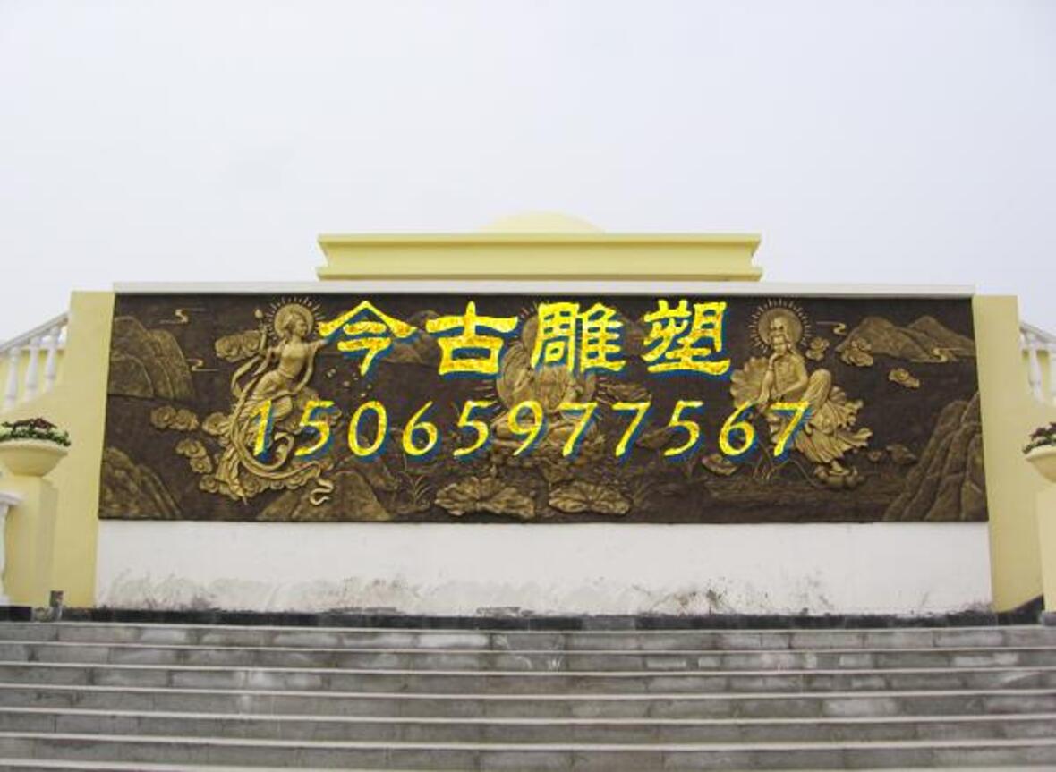 观音三姊妹 玻璃钢仿黄铜效果