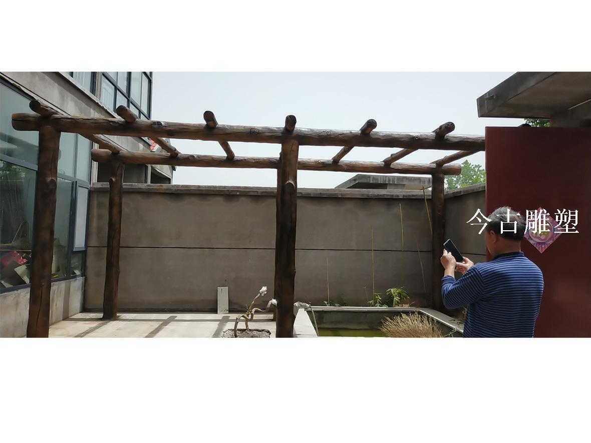 水泥直塑仿木廊架